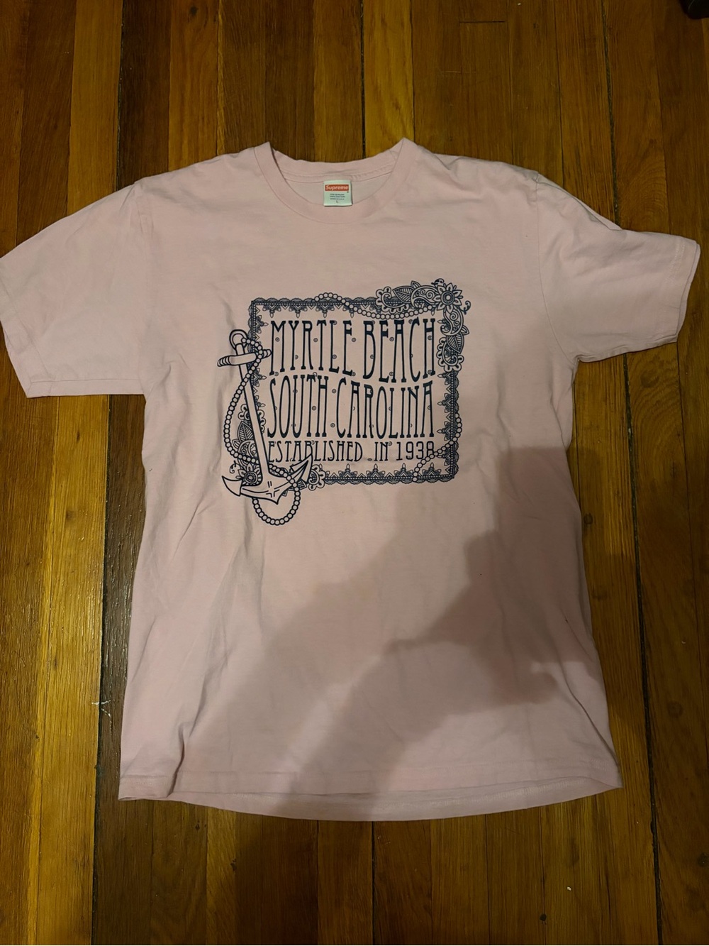 Supreme Light Pink Myrtle Beach South Carolina Anchor Graphic Tee